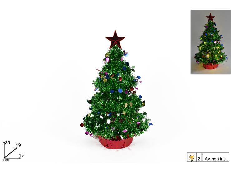 Árbol de navidad 35 cm  con luces 