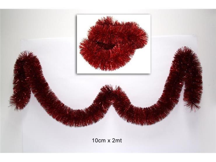 Cadena decoracion color  rojo 10 cm x 2 mt