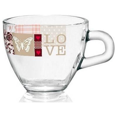 Tazas de cristal romantic set 6 pz