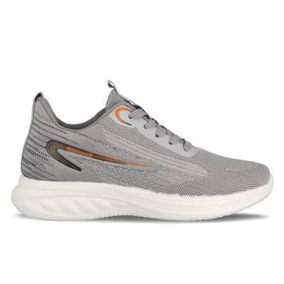 Tenis de hombre torpedo gris y naranja con cordones