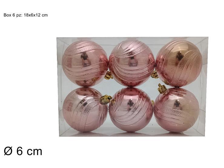 Bolas de navidad,  8 piezas 6 cm rosado