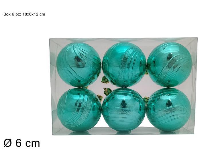 Bolas de navidad,  6 piezas 6 cm verde