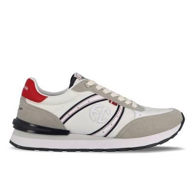 Tenis de hombre price nylon blanco y gris con cordones y con suela en goma