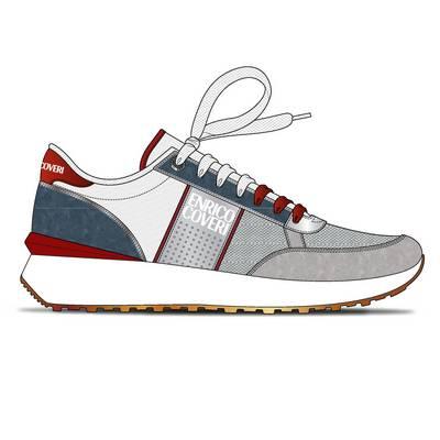 Tenis de hombre do-run gris y azul con cordones