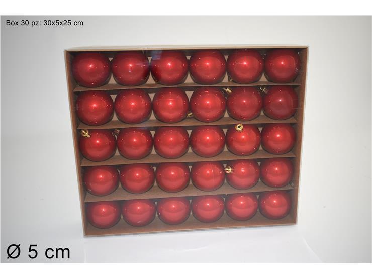 Bolas de navidad, 30 piezas de 5 cm color rojo