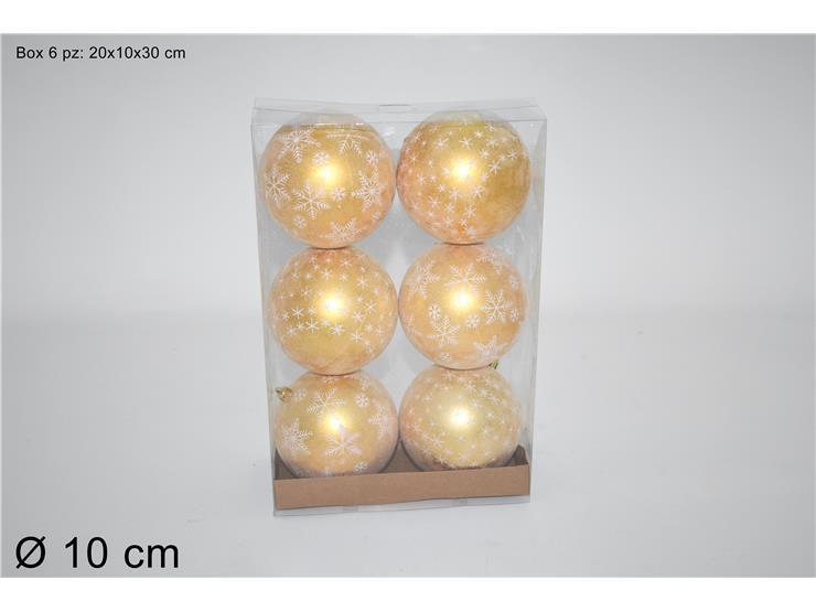 Bolas de navidad, 6 piezas de 10 cm dorado