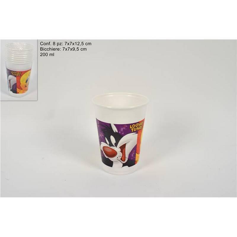 Vasos plasticos looney tunes 200ml