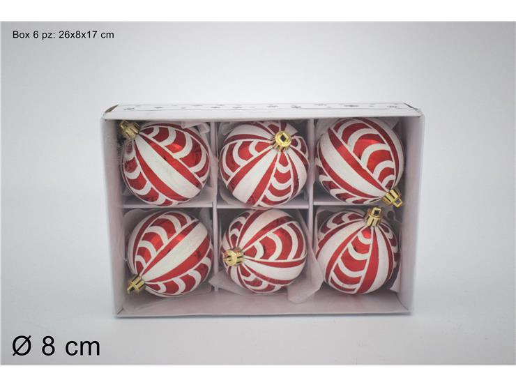 Bolas de navidad,  8 piezas 8 cm decoradas