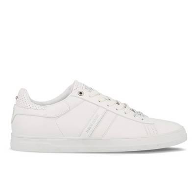 Tenis de hombre blanco con cordones y con suela en goma  