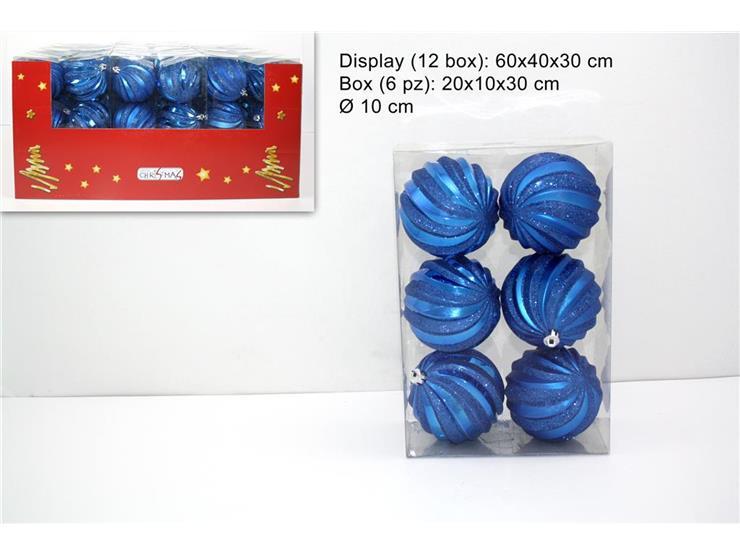 Bolas de navidad, 6 piezas de 10 cm azul 