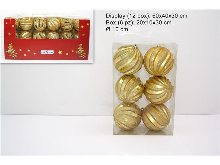 Bolas de navidad, 6 piezas de 10 cm dorado