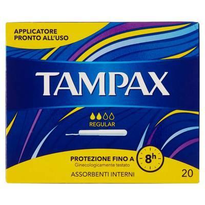 Tapon sanitario blue box regular 20 pz tampax