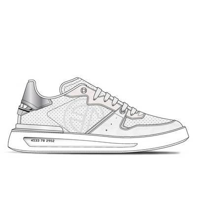 Tenis de hombre slice lth blanco con cordones y con suela en goma  