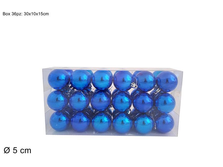 Bolas de navidad, 36 piezas de 5 cm color azul 