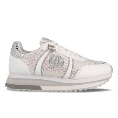 Tenis de mujer riviera blanco y con efecto azucar con cordones 