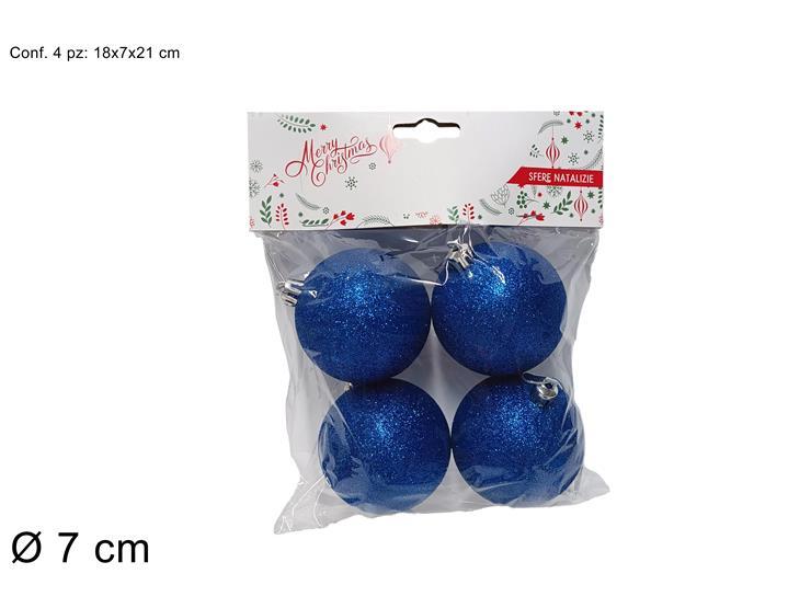 Bolas de navidad, 4 piezas azul brillante 