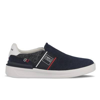 Zapatilla de hombre azul con suela en goma  