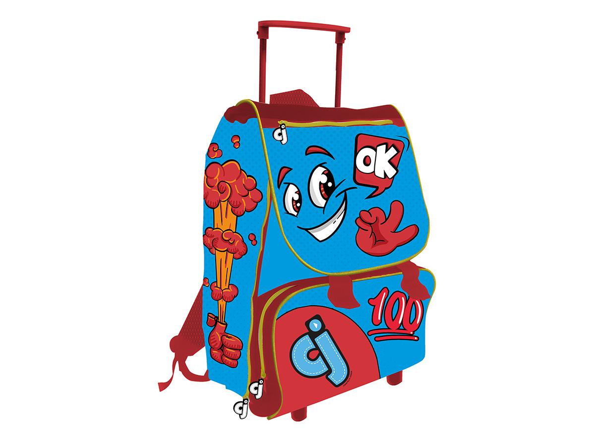 Mochila trolley extendible premium 40 cm roja / azul