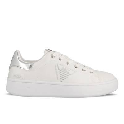 Tenis de mujer bold blanco con cordones y con suela en goma  