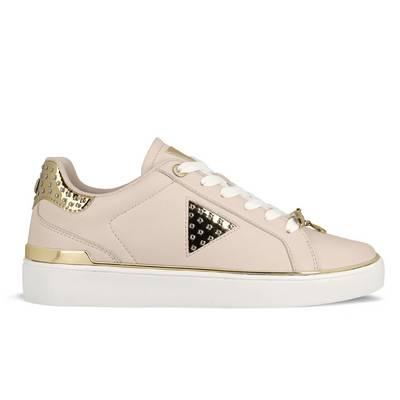 Tenis de mujer marilyn tumble piel beige y dorado 