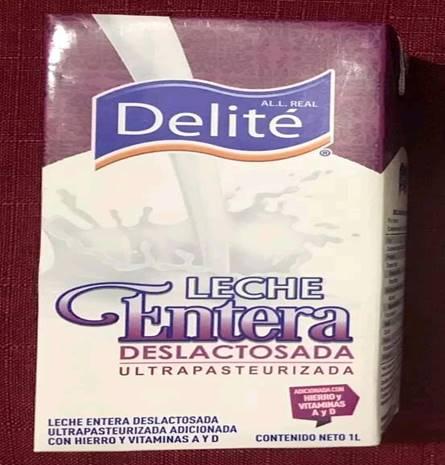 Leche deslactosada entera ,1 L 