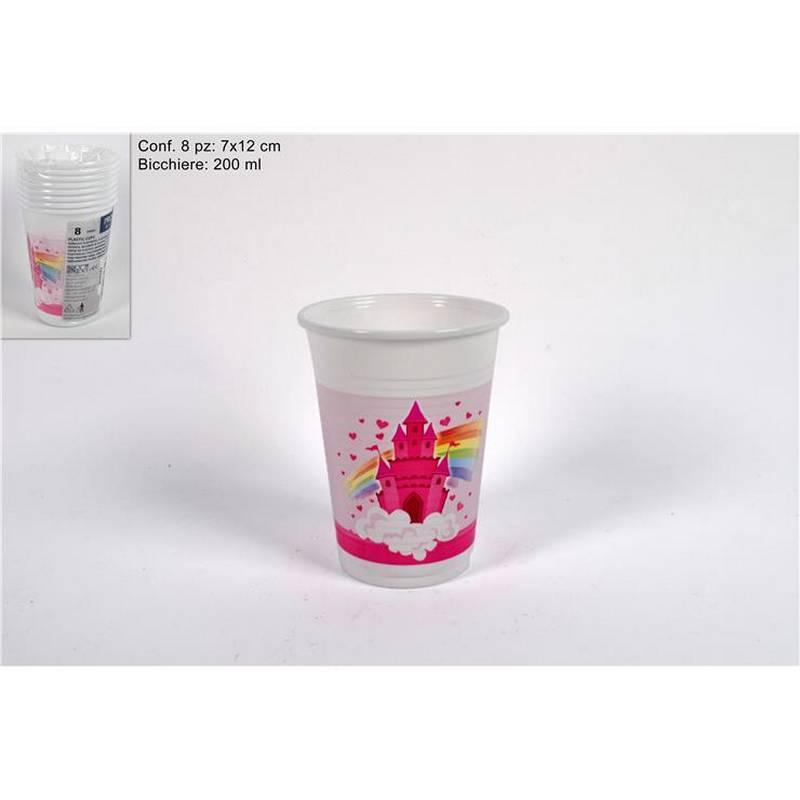 Vasos plasticos rosado 200ml 