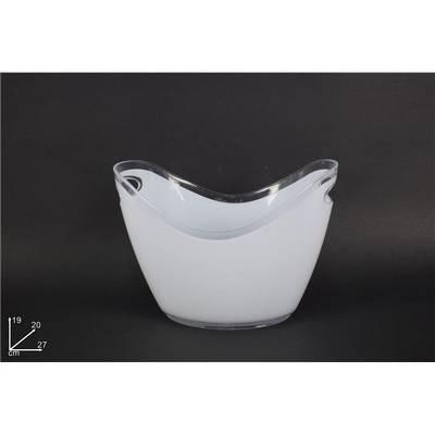 Cubitera ovalada  porta hielo en plastica 27x20cm blanco