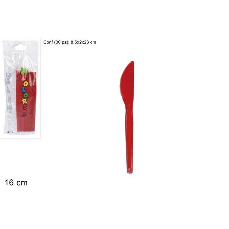 Cuchillos plasticos rojo 16cm 