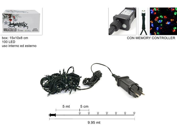 Guirnalda  100 luces led multicolores para uso exterior