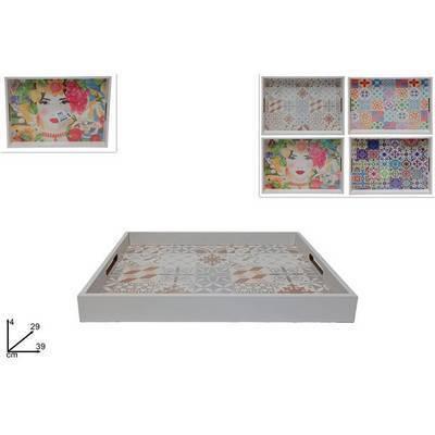 Bandeja  de mdf decorada 39x29