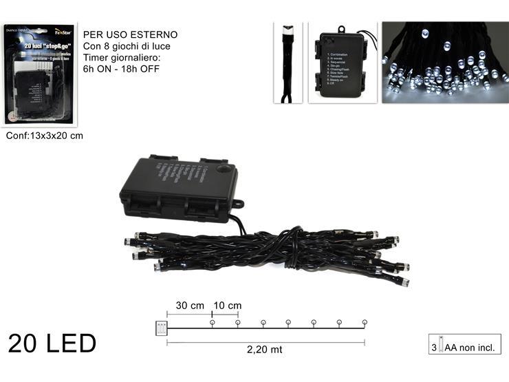 Guirnalda  120 led 8 effectos  color blanco frio con temporizador