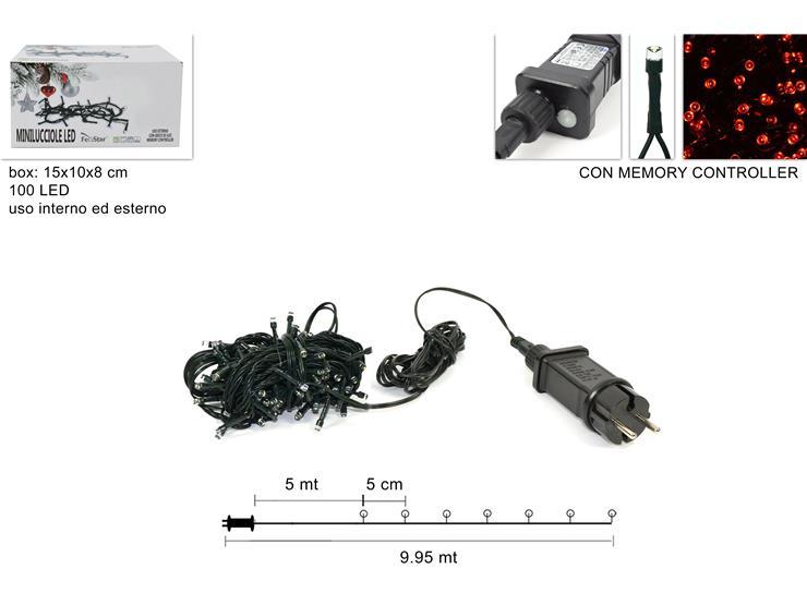 Guirnalda  100 luces led rojo para uso exterior