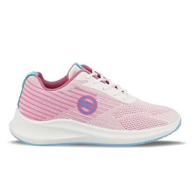 Tenis de mujer cristina de lona blanco y fucsia
