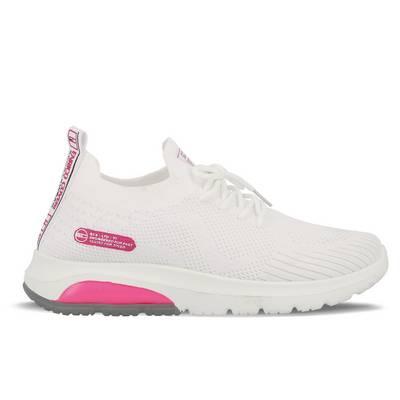 Tenis de mujer ludovica de lona blanco y rosado
