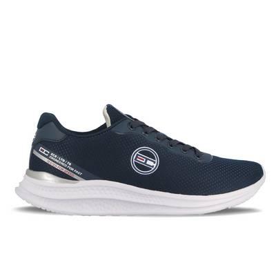 Tenis de hombre powell msh azul y blanco con cordones y con suela en goma  