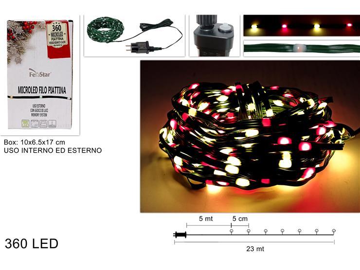 Guirnalda  360 luces microled rojo y blanco