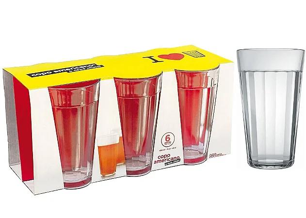  vasos  de vidrio 6pz 450ml