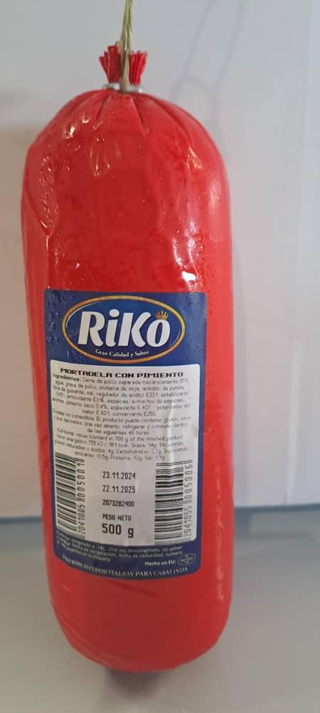 MORTADELA CON PIMIENTO DULCE 500GR M/RIKO