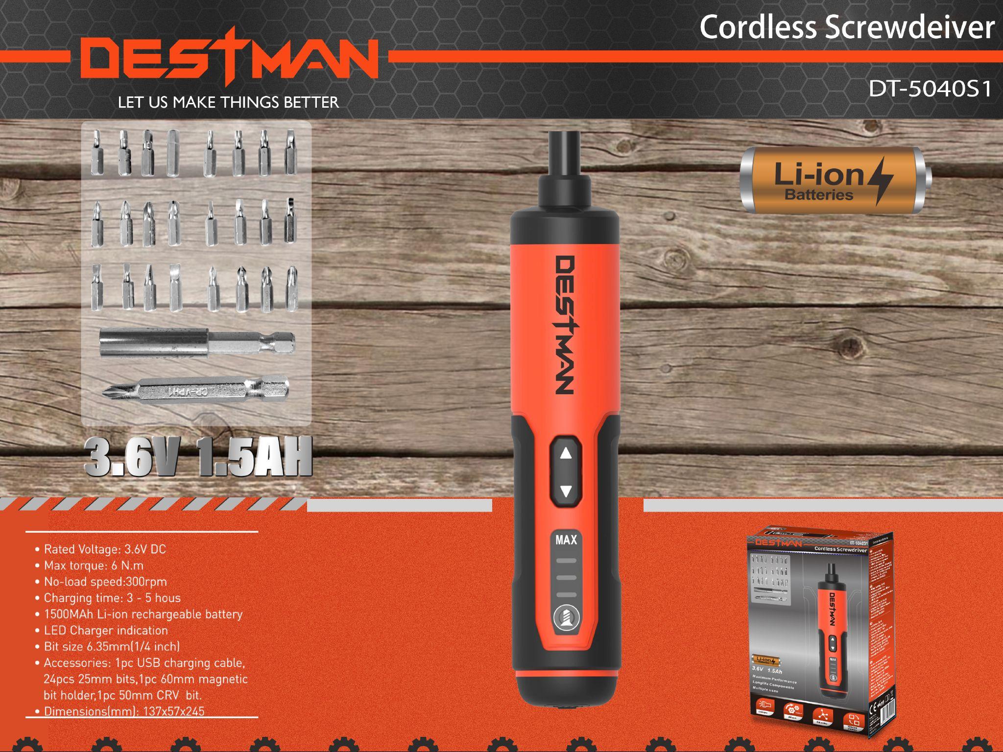 DESTORNILLADOR RECARGABLE DE 3.6V DT5040S1