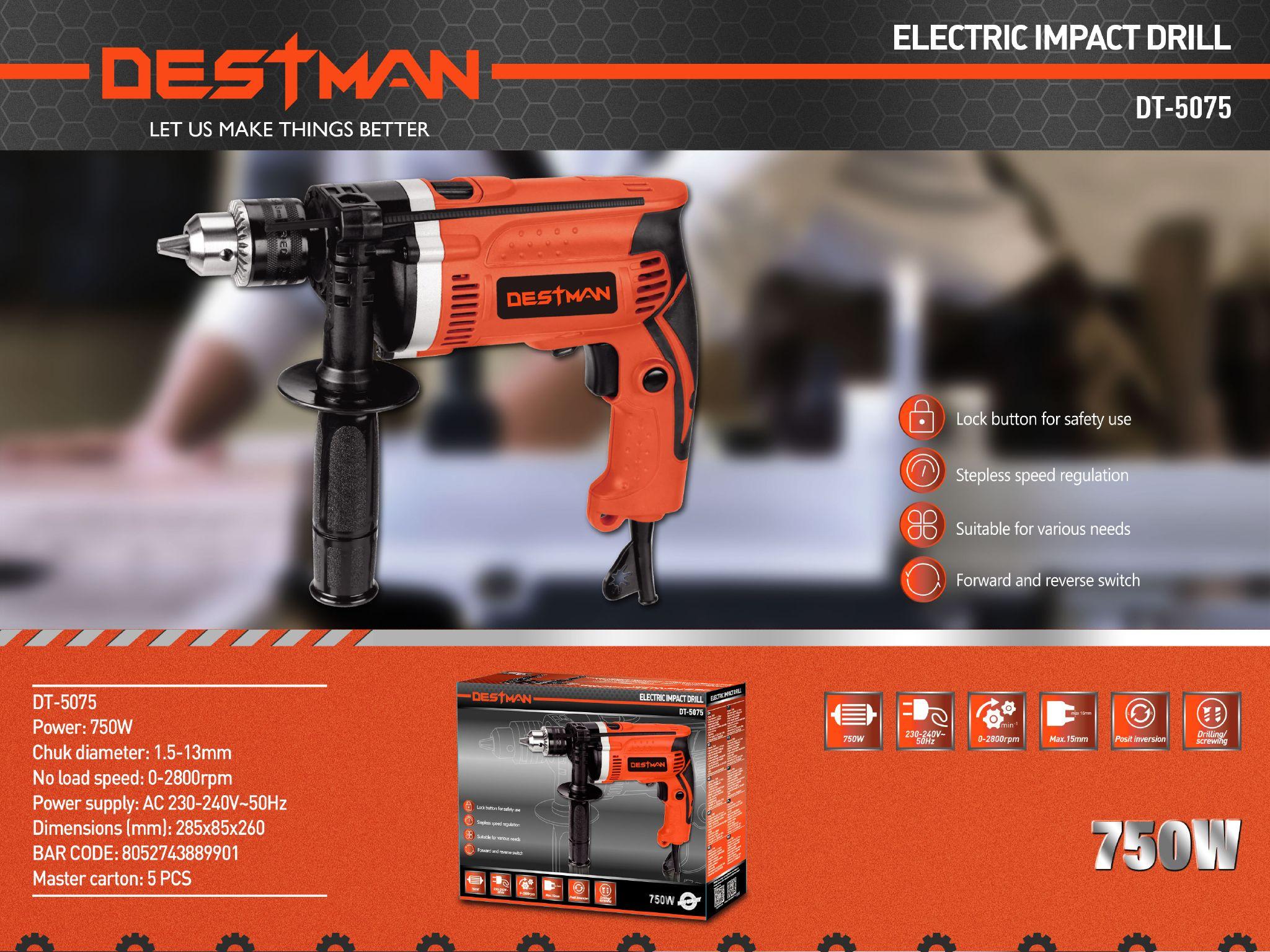 TALADRO PERCUTOR ELÉCTRICO DE 750W