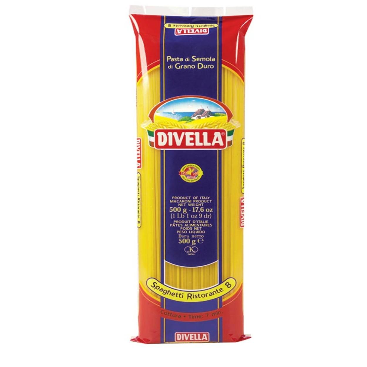 DIVELLA PASTA ESPAGUETIS NO.8 500GR